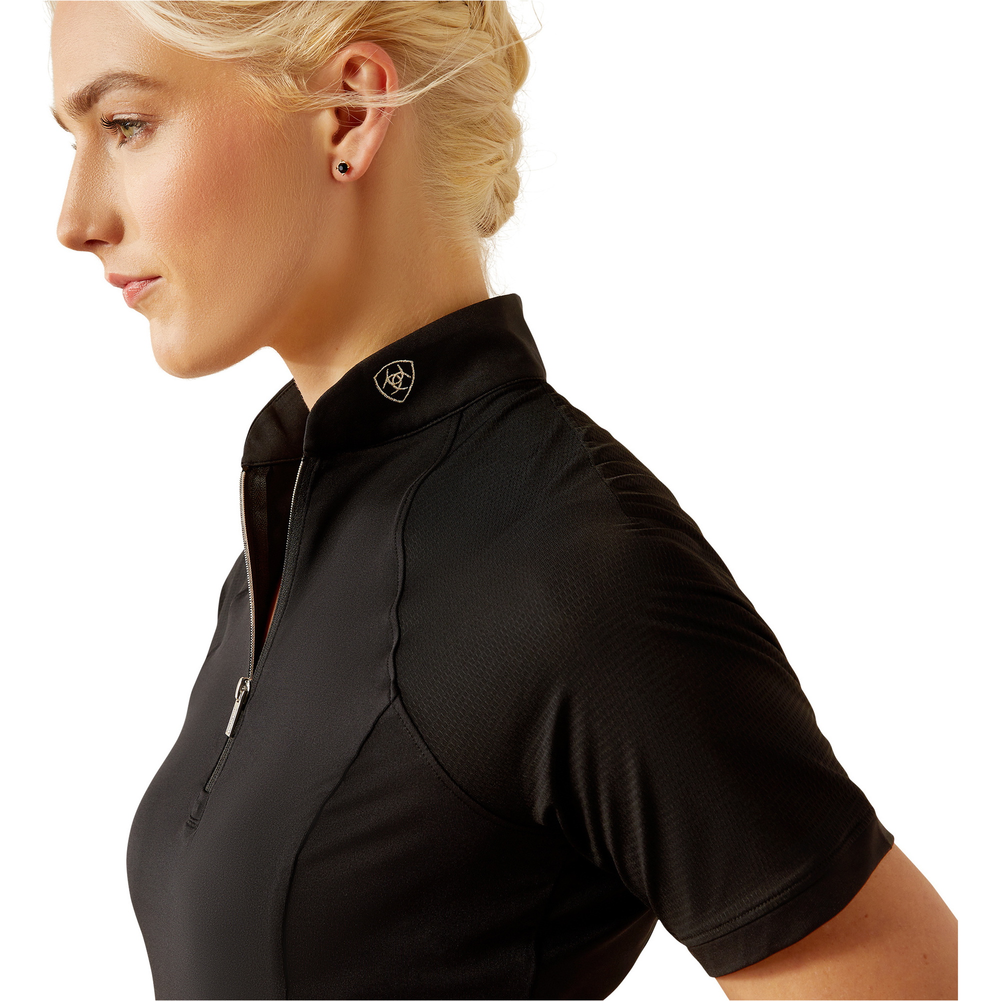 2025 Ariat Womens Soquel 1/4 Zip Short Sleeve Baselayer 10054576 - Black